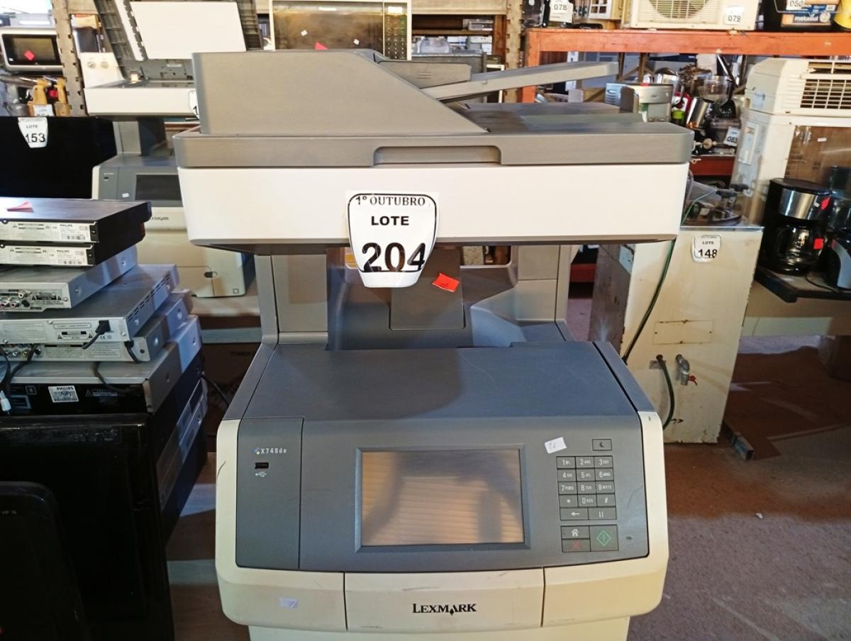 01 IMPRESSORA MULTIFUNCIONAL LEXMARK X748TE COM AVARIAS. (NO ESTADO) ATENÇÃO! FAZER A VISITAÇÃO ANTES DE ARREMATAR, NÃO SABEMOS SE FUNCIONA. LEILÃO NÃO TEM GARANTIA E NEM DEVOLUÇÃO, SUJEITO A POSSÍVEIS AVARIAS VISÍVEIS/OCULTAS E/OU AUSÊNCIA DE COMPONENTES.